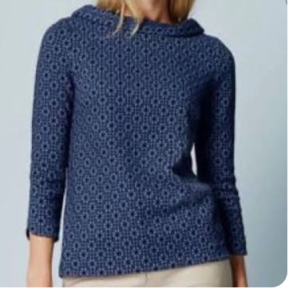 Boden sarah blue jacquard top with awesome details US12
